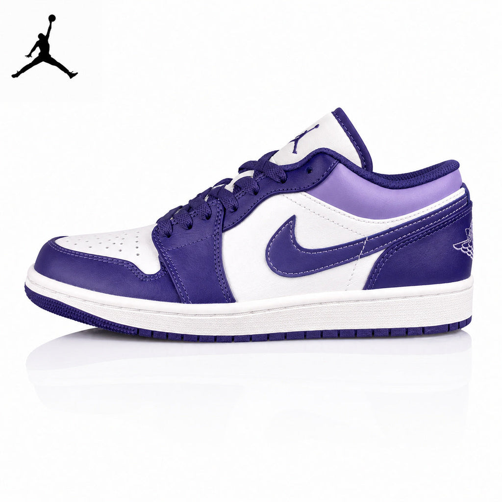 Air Jordan 1 Low White/Purple 553558-515 Unisex Sneakers main product view