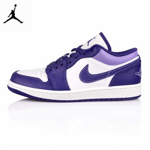 Air Jordan 1 Low White/Purple 553558-515 Unisex Sneakers main product view