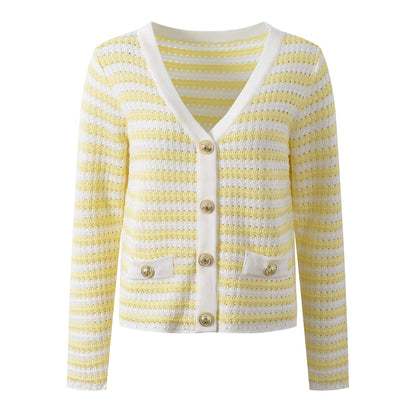 2025SS striped contrast cardigan THOM TREND