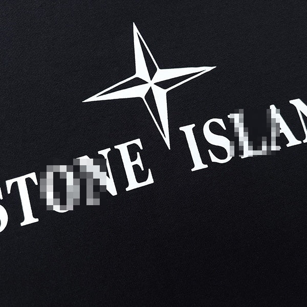 Stone Island Star Wordmark Back Print Cotton T-Shirt - Black product detail view