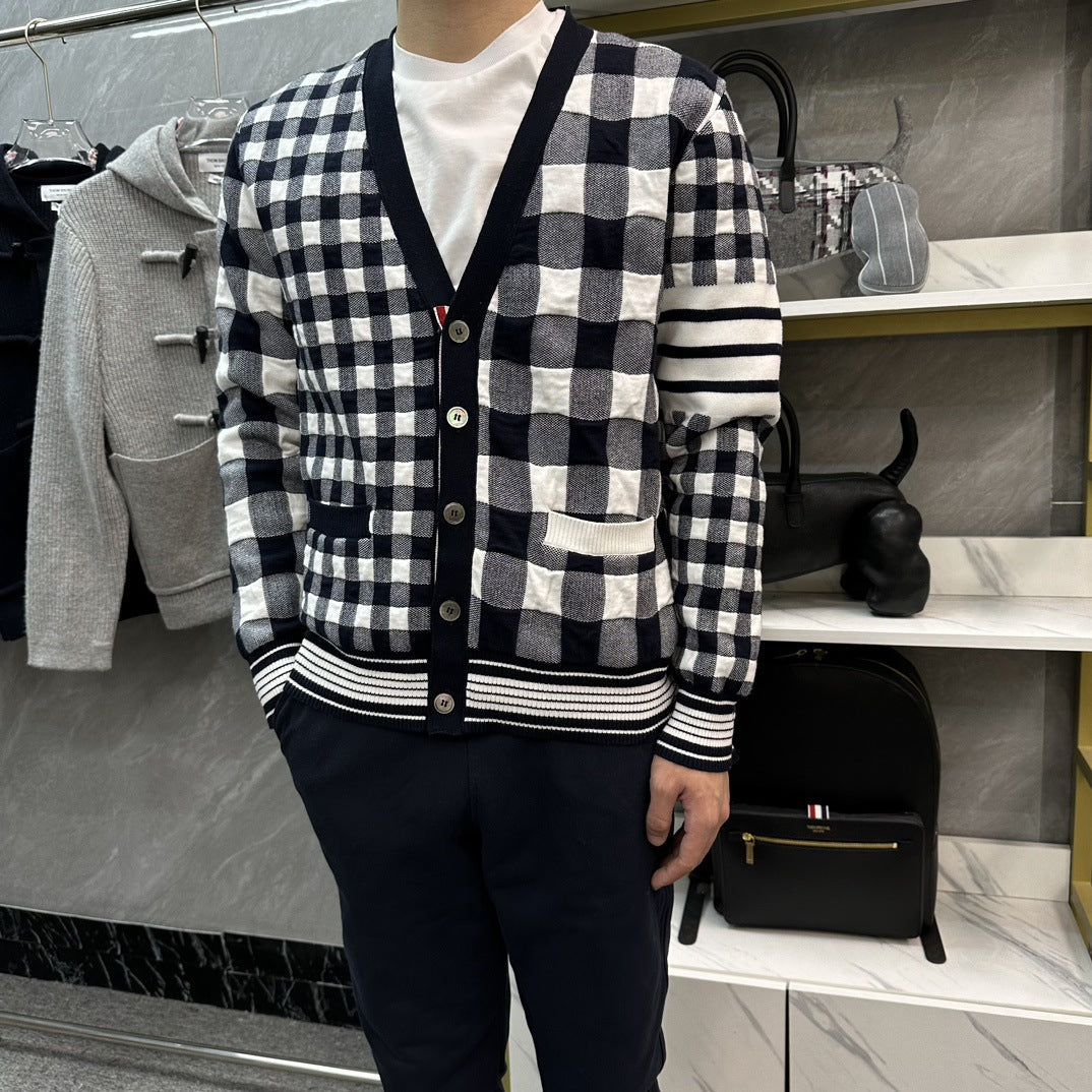 2025SS  Checkerboard cardigan THOM TREND