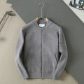 Thom Browne Unisex Zip-Up Knit Bomber Jacket with Tonal Four-Bar Detail