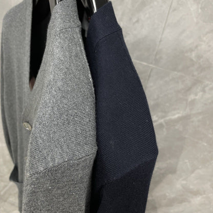 Tennis Racket Jacquard V-Neck Knit Cardigan THOM TREND