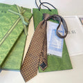 Gucci Style Men's GG Diamond Jacquard Silk Tie - Detail Image 2