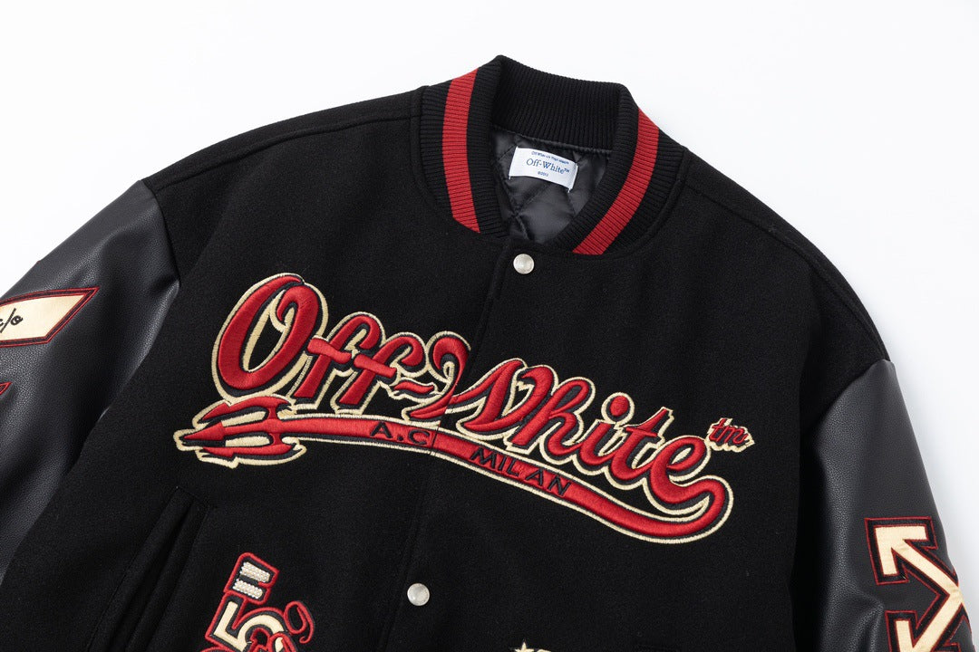 Embroidered Varsity Jacket Light Luxury Station