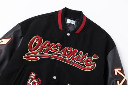 Embroidered Varsity Jacket Light Luxury Station