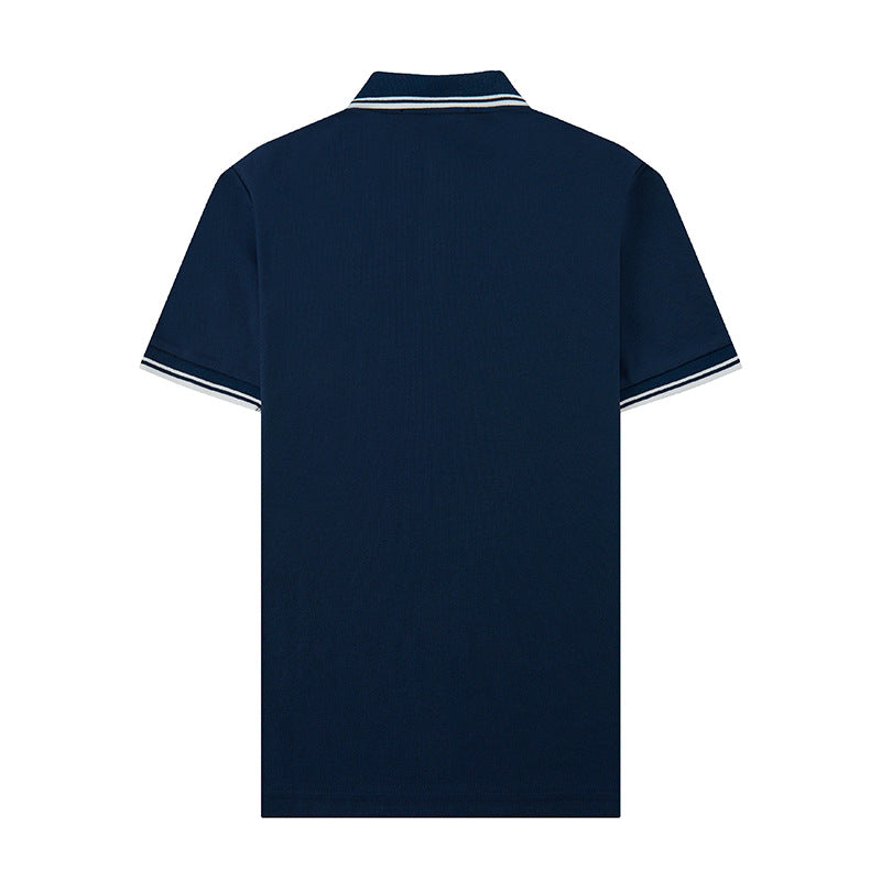 Stone Island Compass Badge Contrast Trim Polo Shirt - Black product detail view
