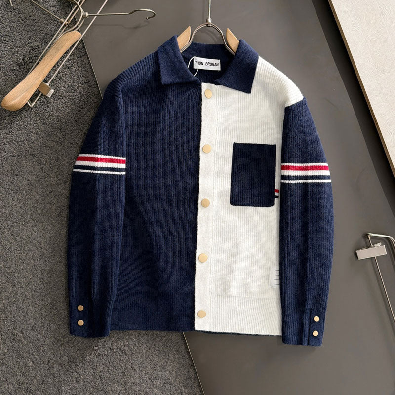 Color-blocked cardigan THOM TREND