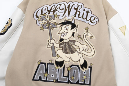 Embroidered Varsity Jacket Light Luxury Station