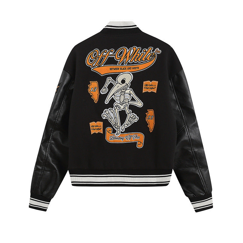 Embroidered Varsity Jacket Light Luxury Station