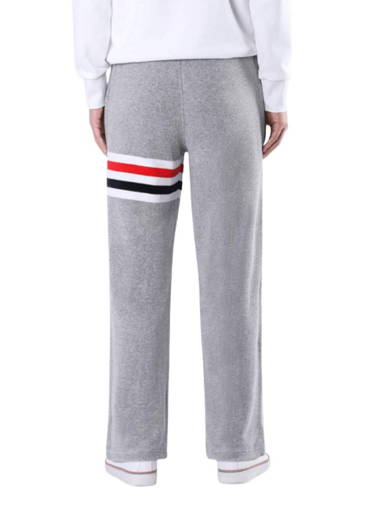 Thom Browne Style Unisex Straight-Leg Trousers with Signature Four-Bar Detail - Image 5