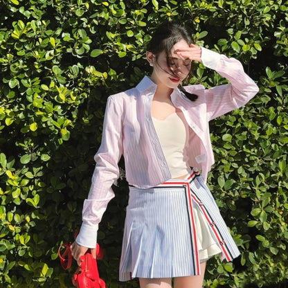 Women's contrast ribbon patchwork skirt THOM TREND