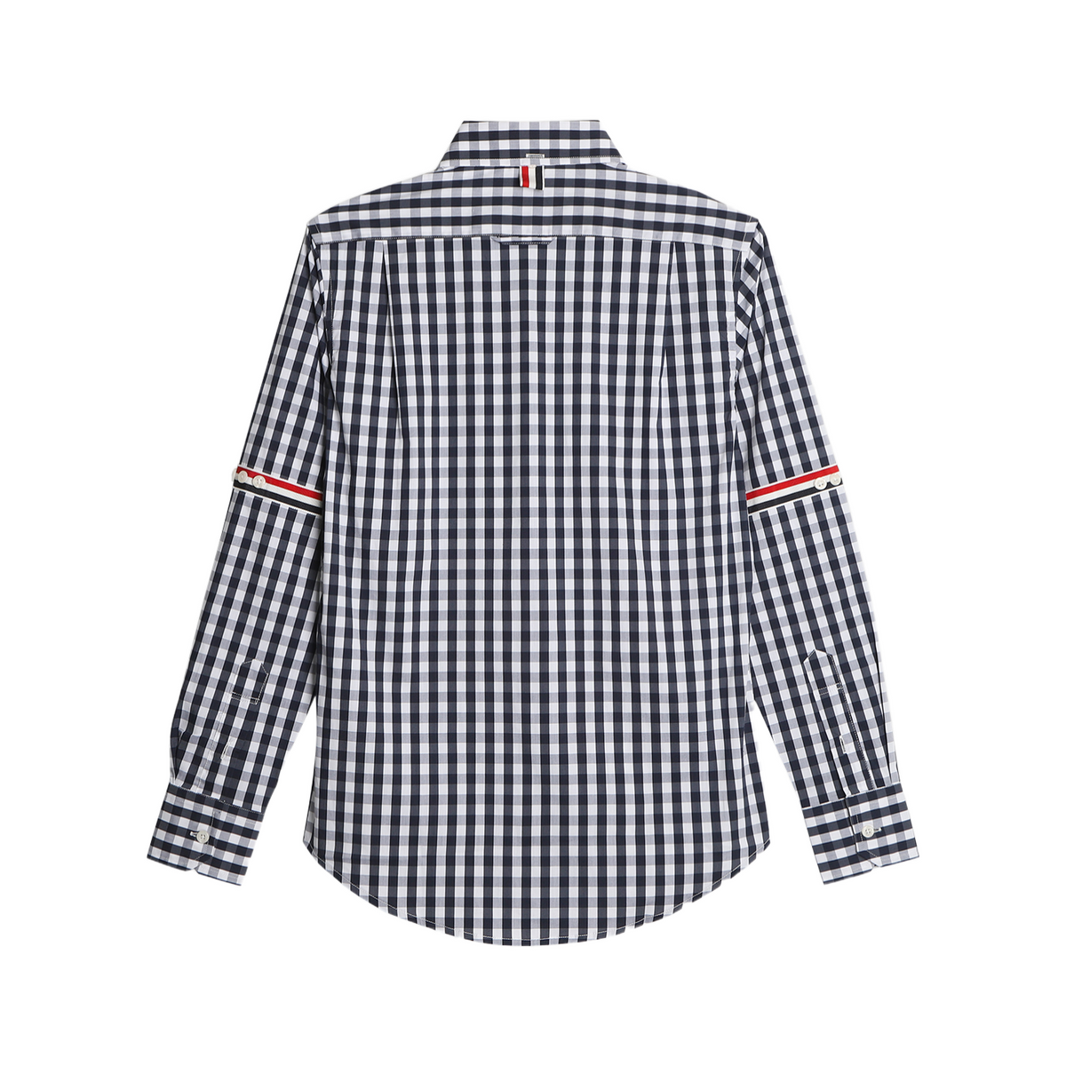 Men's Couple plaid shirt by Thom Browne, shirt detail view