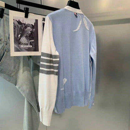 2025SS  Pocket Feather Intarsia Cardigan THOM TREND