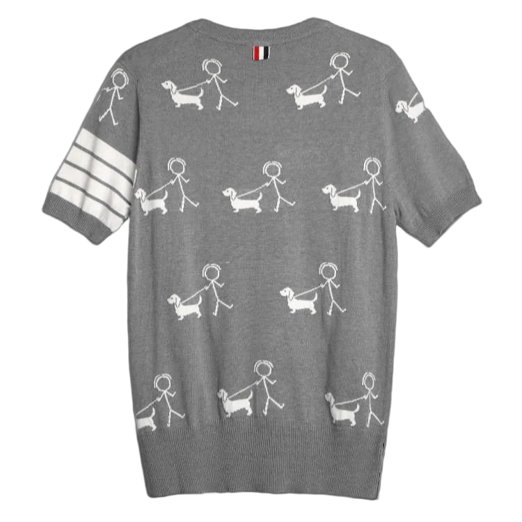 Knitted T-shirt by Thom Browne, product detail view