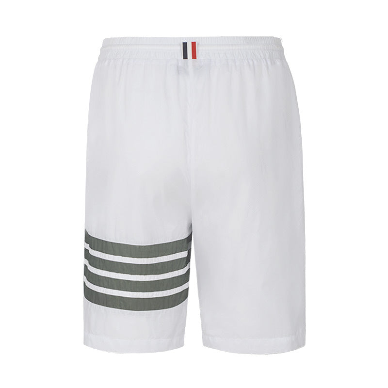 Thom Browne Style Unisex Casual Sweatpants with Signature Four-Bar Detail - Image 2