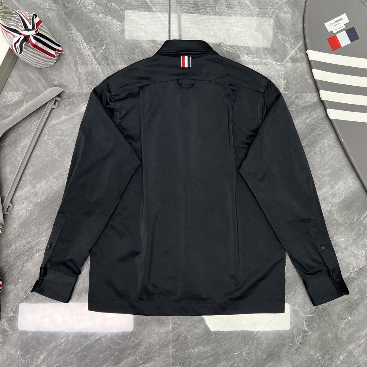 Thom Browne Men's Navy Button-Front Shirt Jacket