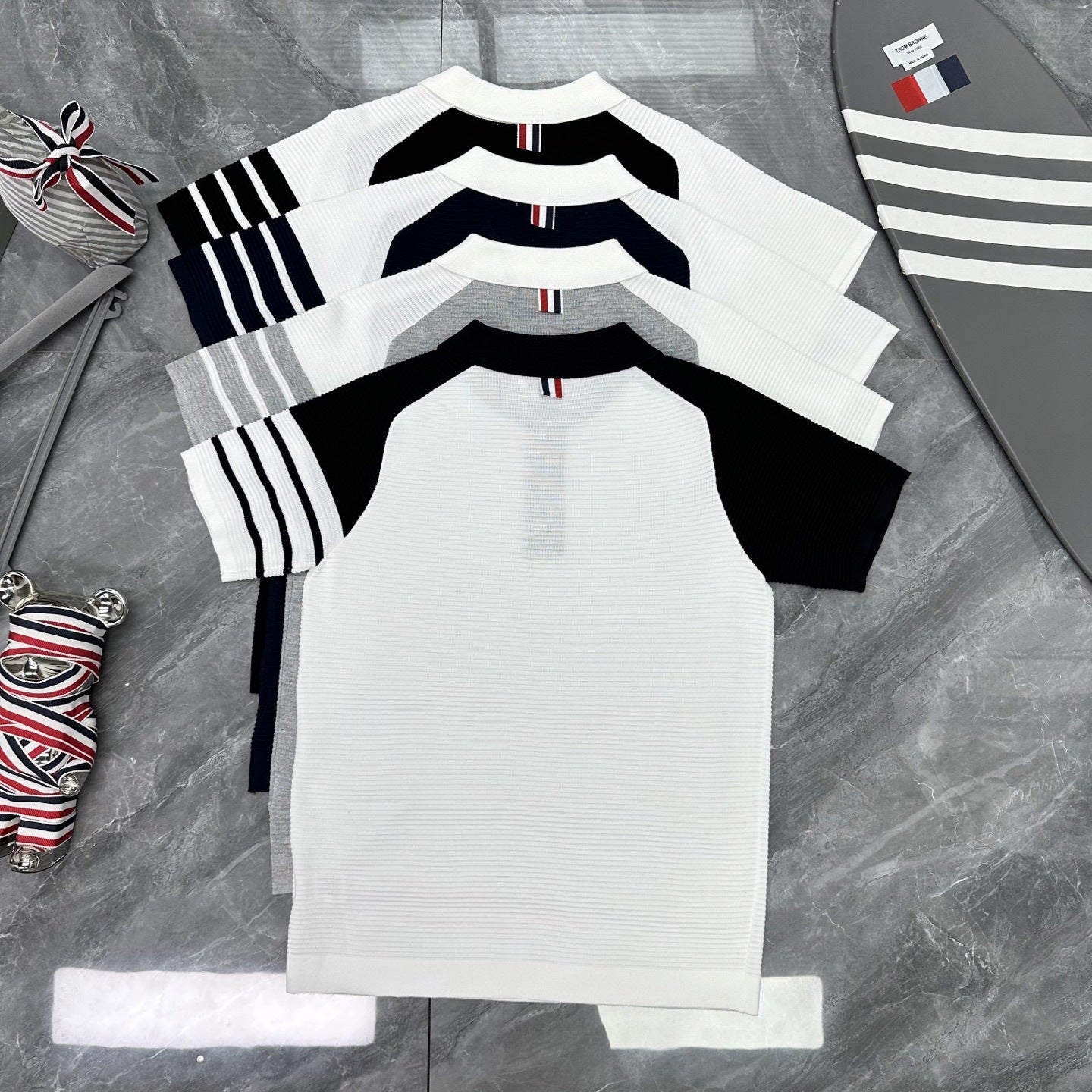 Wool Four-Bar Stripe Knit Cardigan（副本） THOM TREND
