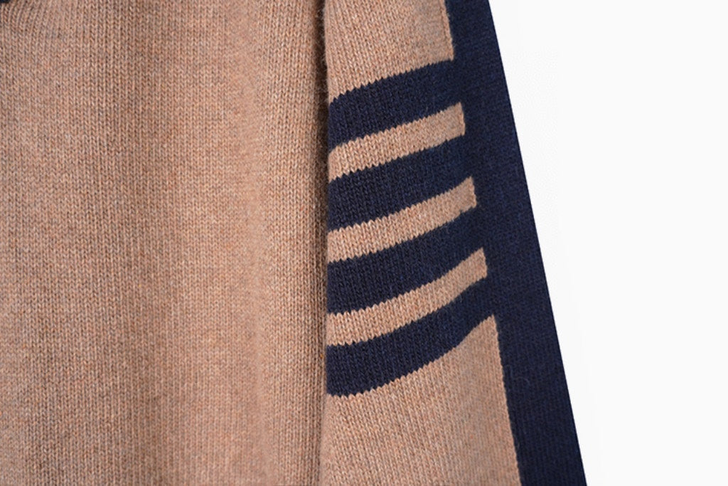 Unisex sweater by Thom Browne, knitwear detail view