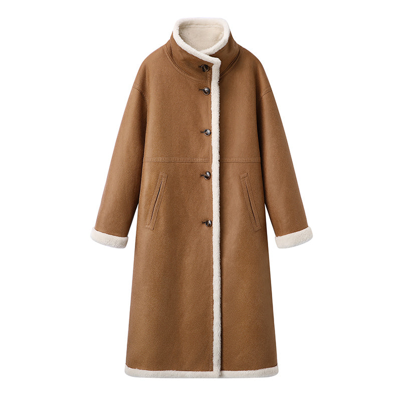 2025SS One-piece double-sided pure wool fur coat THOM TREND