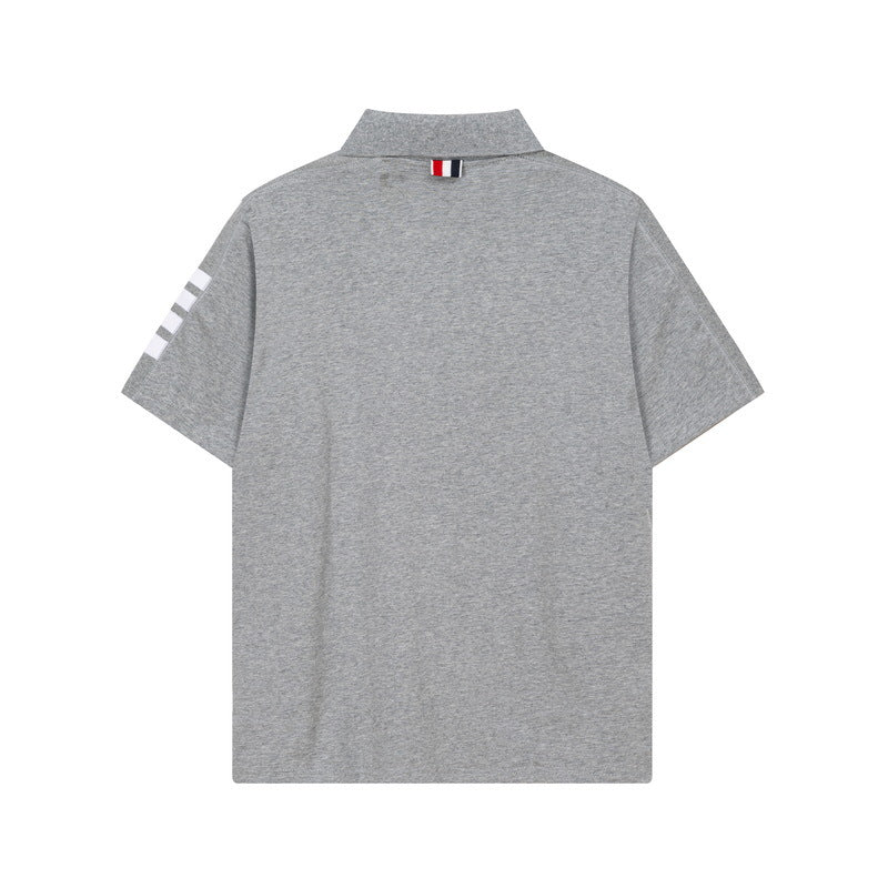 Four-bar sleeve T-shirt by Thom Browne, product detail view