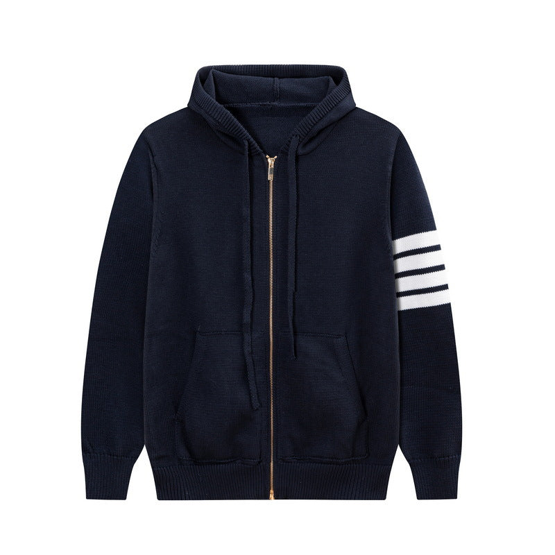 Back puppy hoodie by Thom Browne, outerwear detail view