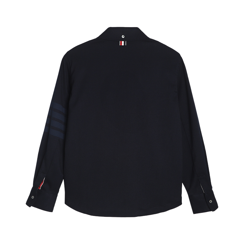 Men's shirt jacket by Thom Browne, shirt detail view