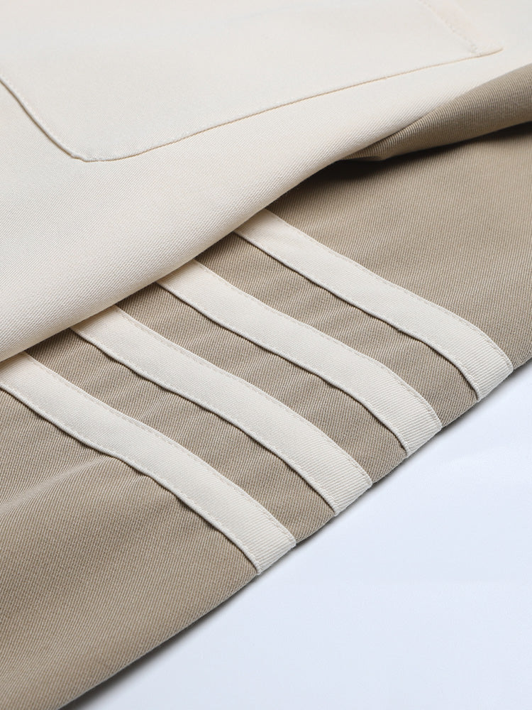 Khaki color-blocked shirt THOM TREND