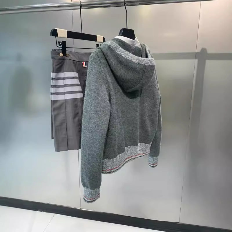 2025SS Hooded knitted cardigan THOM TREND