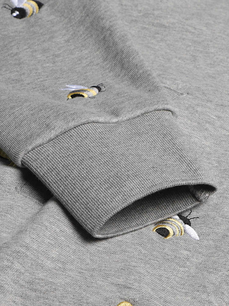 Premium 100% Cotton Embroidered Hoodie - Artistic Zip - Up Hooded Sweatshirt by Thom Browne, garment detail view