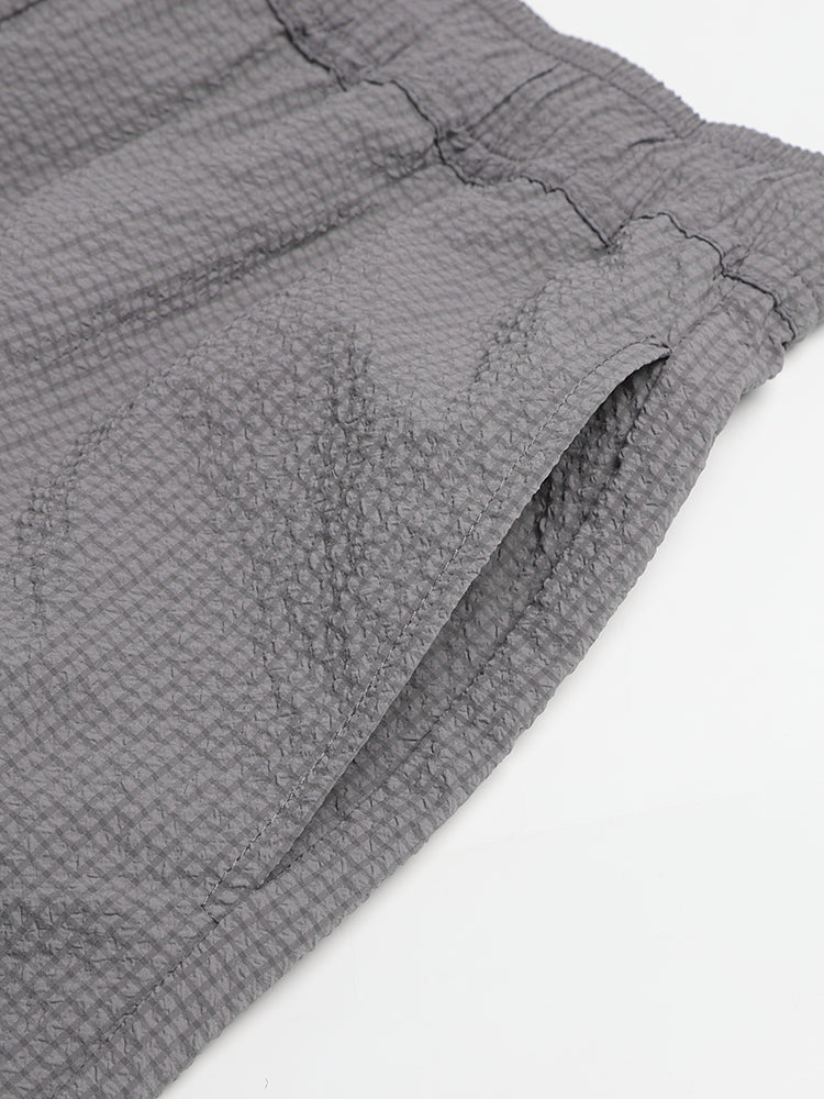 Thom Browne Style Seersucker Shorts - Lightweight Textured Summer Shorts - Image 7