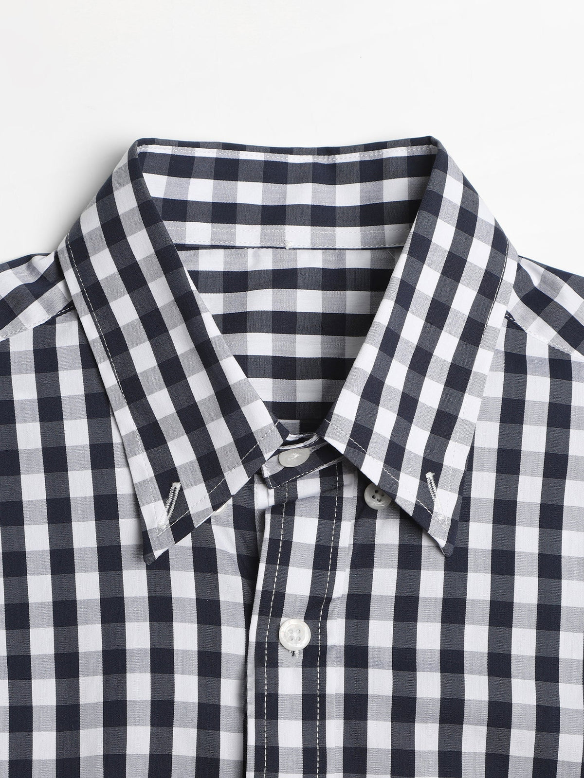 Men's Couple plaid shirt by Thom Browne, shirt detail view