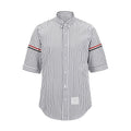 Unisex Pocket Webbing Short-Sleeve Shirt by Thom Browne, shirt detail view
