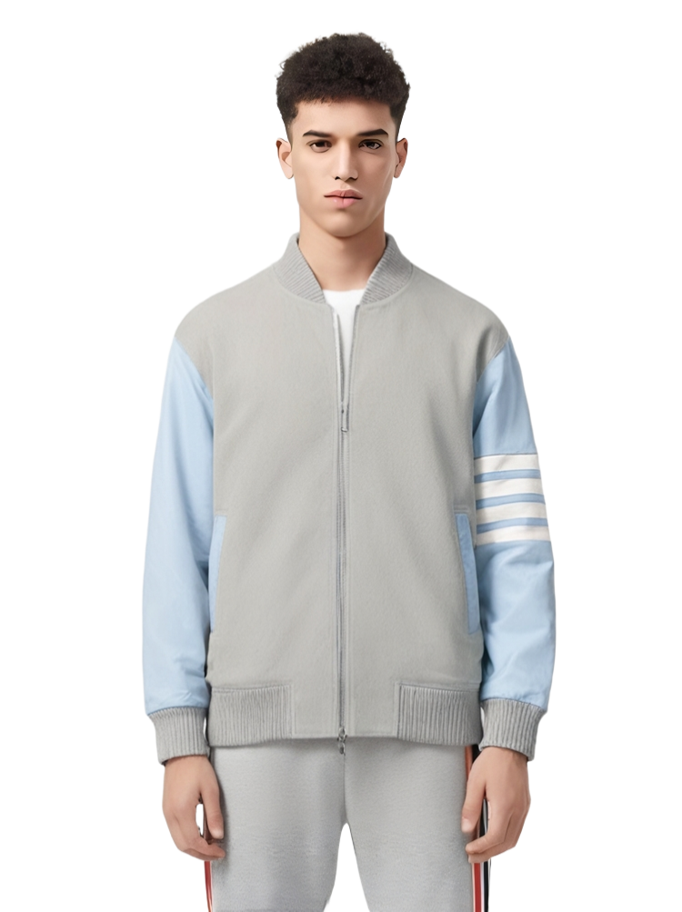 Macaron Baseball Uniform by Thom Browne, outerwear detail view