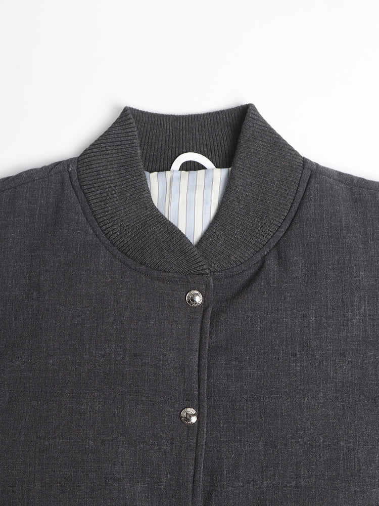 Unisex vest jacket by Thom Browne, outerwear detail view