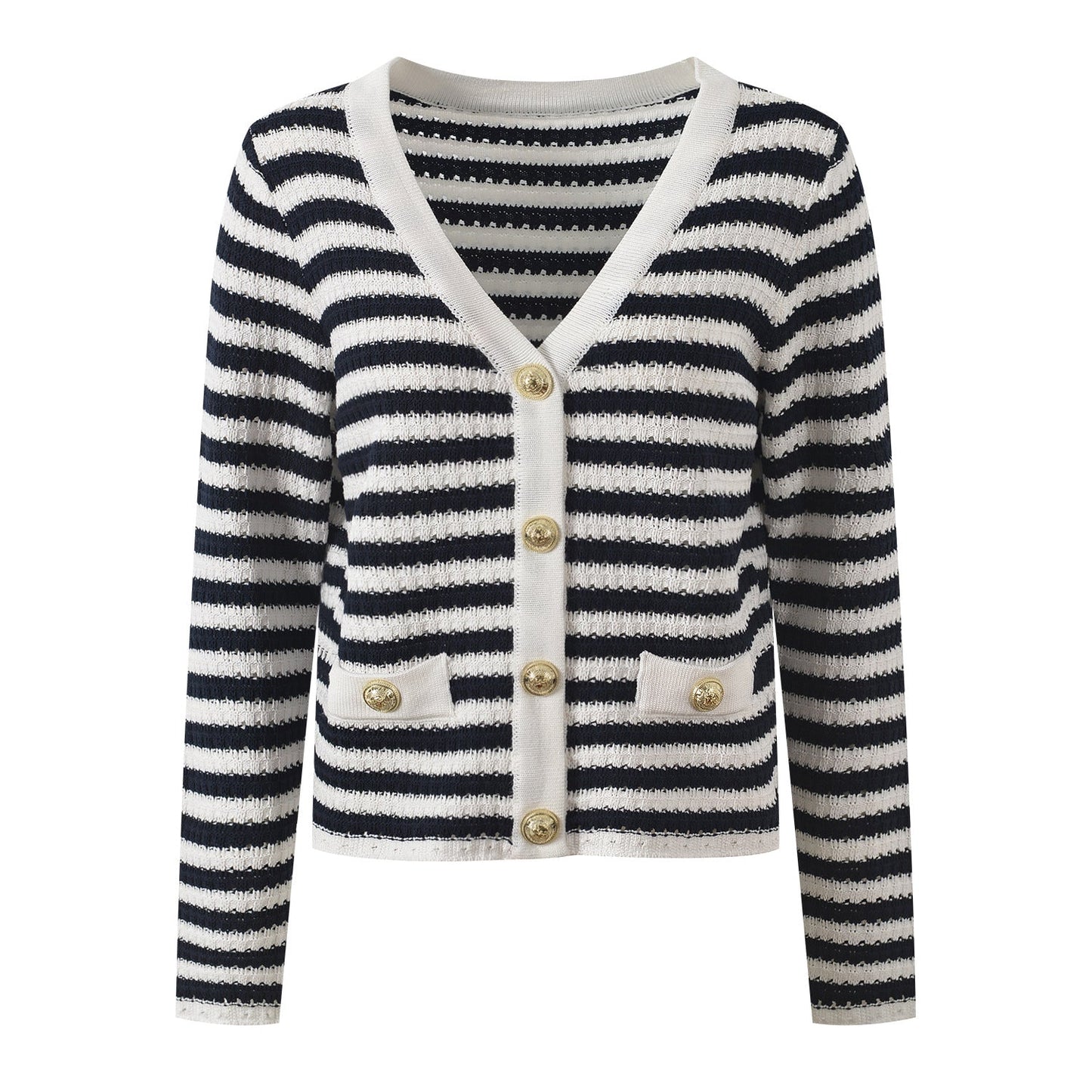 2025SS striped contrast cardigan THOM TREND