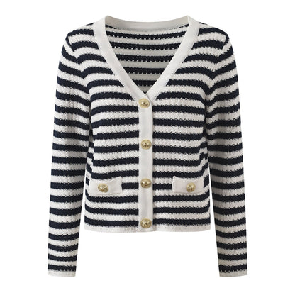 2025SS striped contrast cardigan THOM TREND