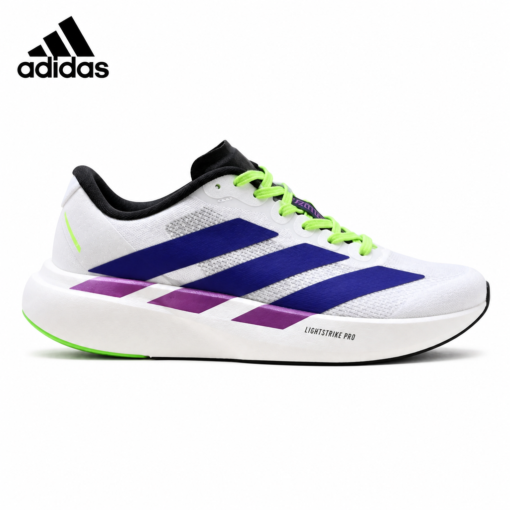 Adidas K81801450 unisex running shoes in White/Grey - single shoe side profile