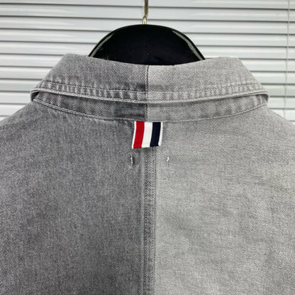 2025SSS Colorblock denim shirt jacket THOM TREND
