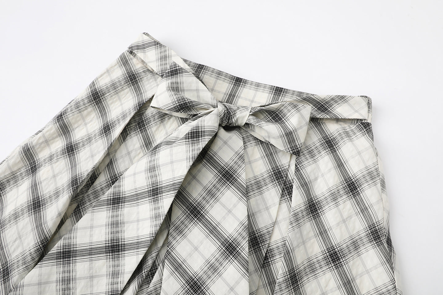 2025SS Plaid A-line midi skirt THOM TREND