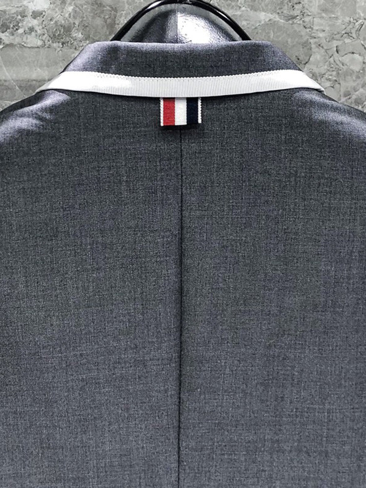 2025SSS Men's white trimmed blazer THOM TREND