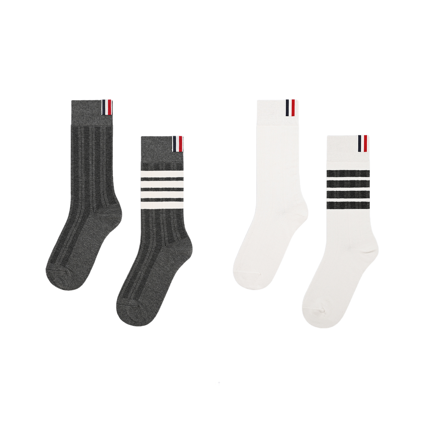 Dark striped four-stripe stockings THOM TREND