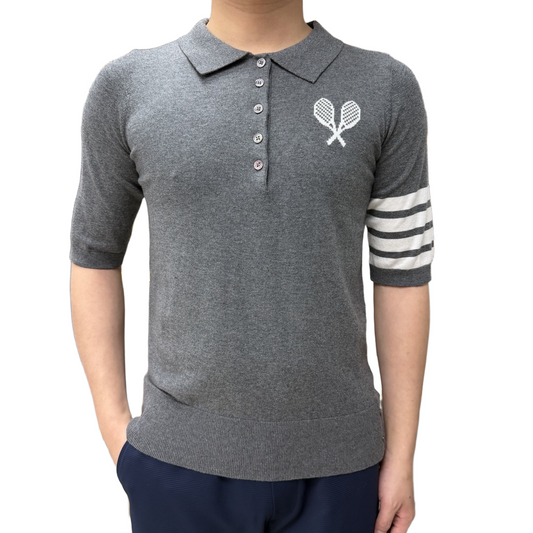 Tennis Racket Jacquard Polo Shirt THOM TREND