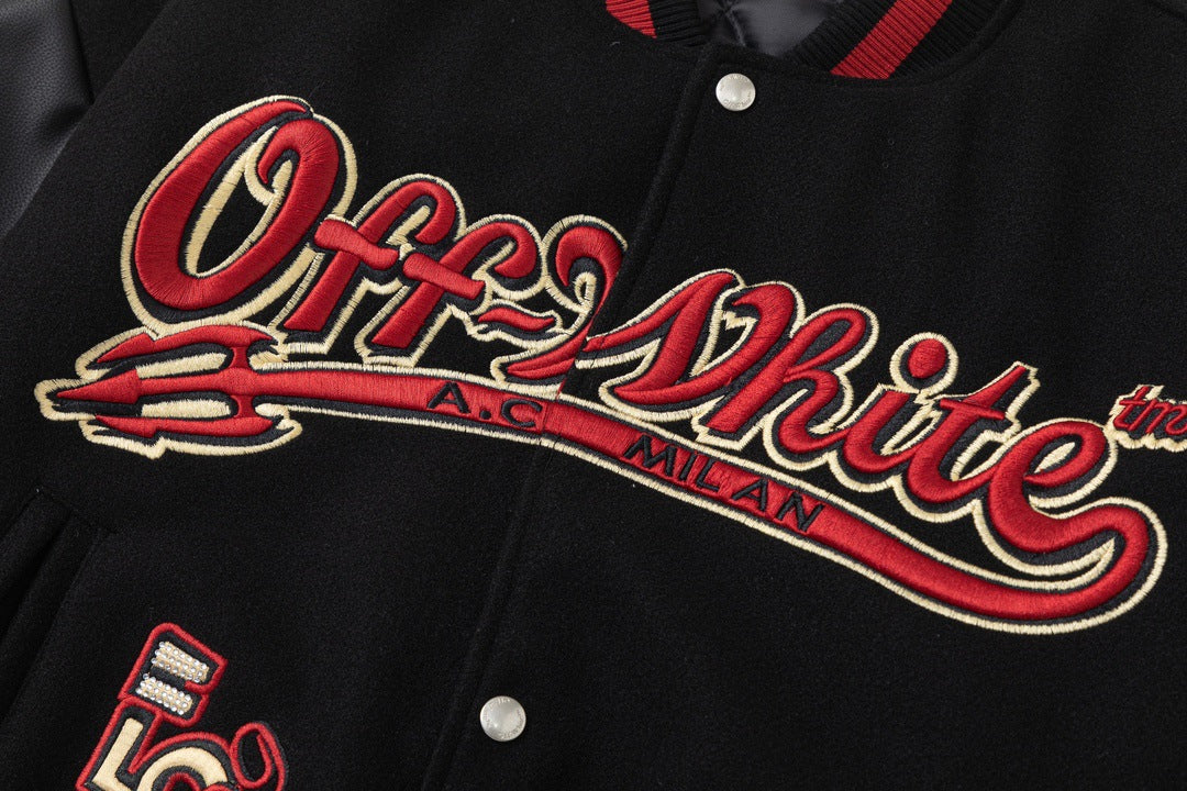 Embroidered Varsity Jacket Light Luxury Station