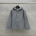 Hooded jacket by Thom Browne, outerwear detail view