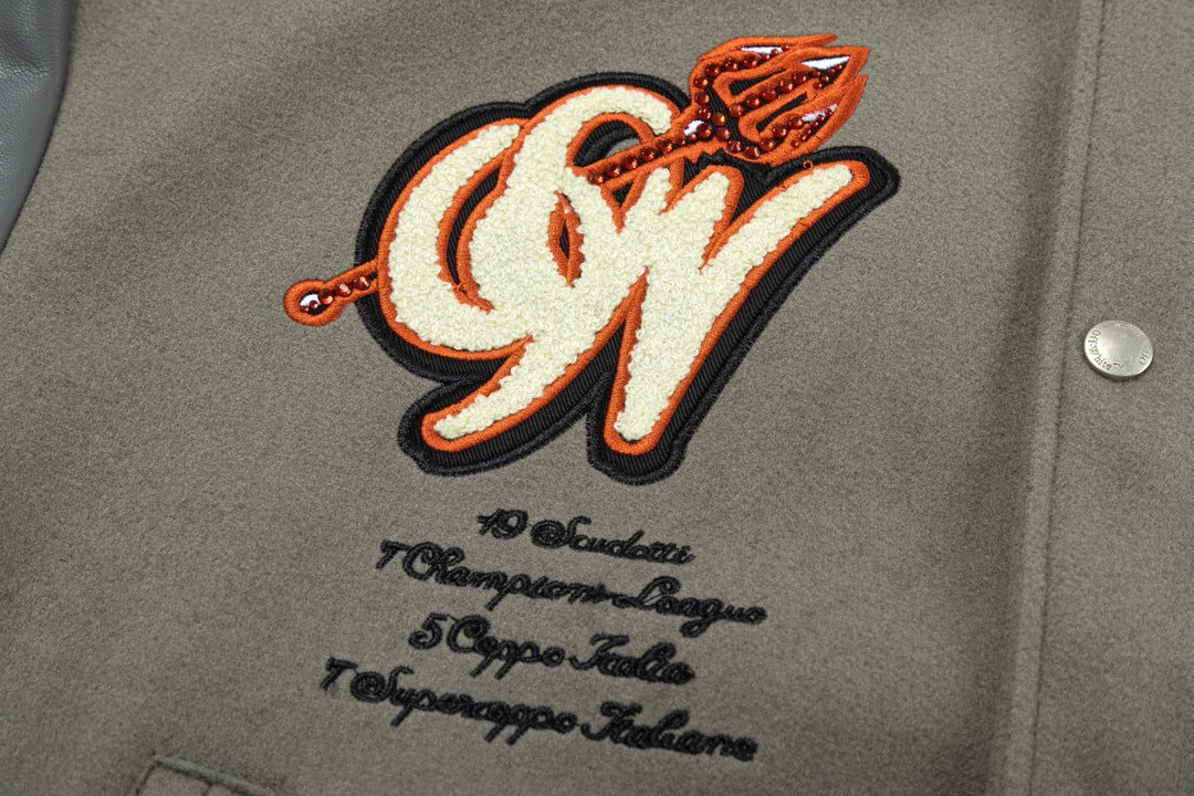 Embroidered Varsity Jacket Light Luxury Station