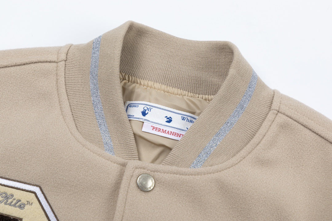 Embroidered Varsity Jacket Light Luxury Station