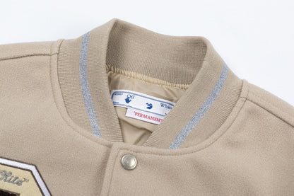 Embroidered Varsity Jacket Light Luxury Station