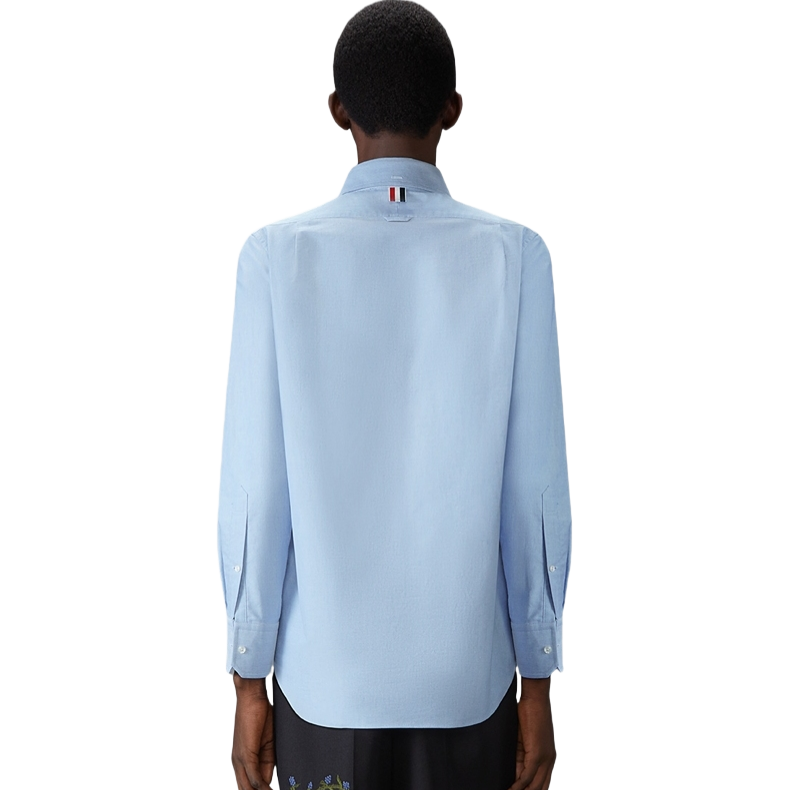 Men'sEmbroidered Four-Bar Oxford Shirt - 100% Cotton Premium by Thom Browne, shirt detail view