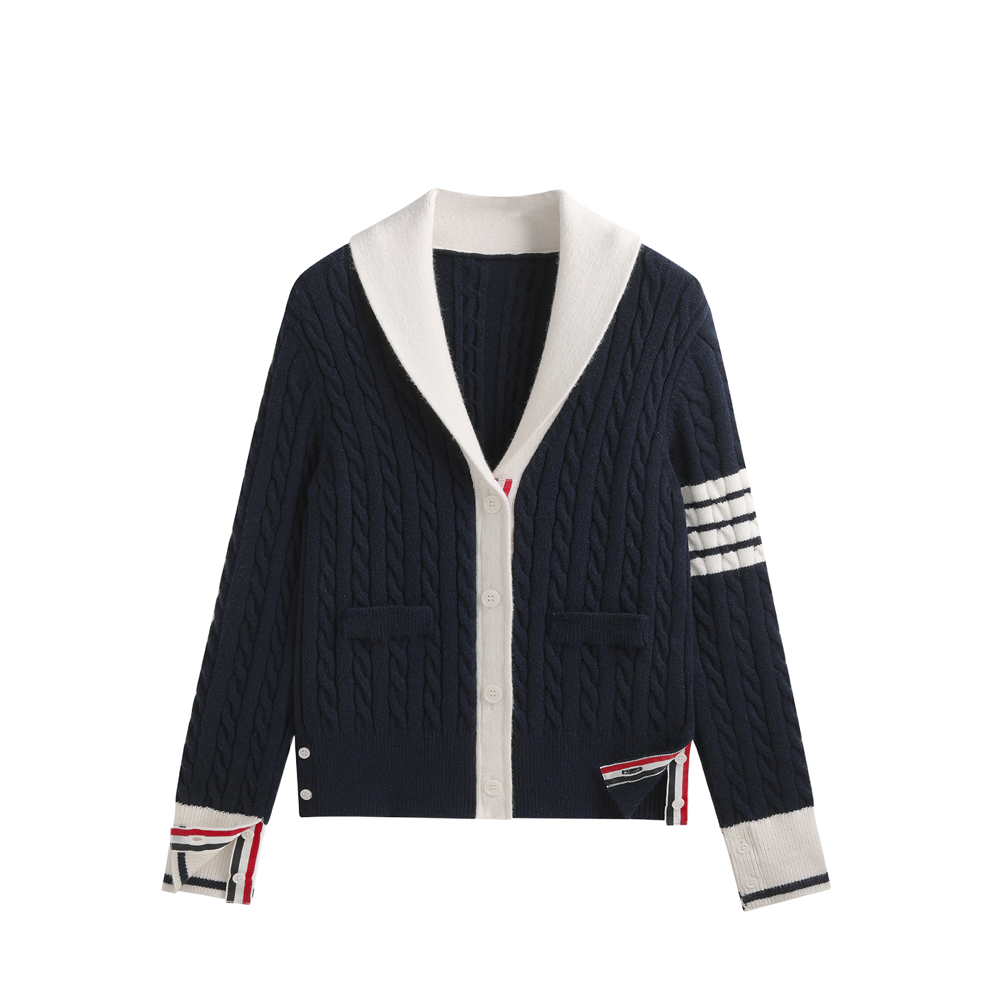 2025SS Lapel Cable Cardigan Sweater THOM TREND